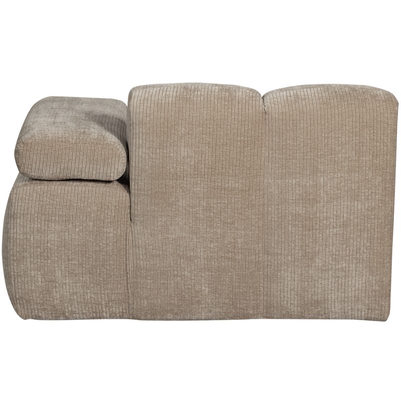 WOOOD MOJO Schäslongsoffa Höger Ribbad Tyg Mörk Sand