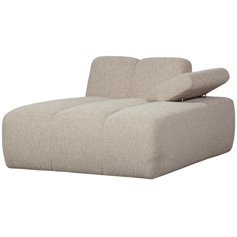 WOOOD MOJO Schäslongsoffa Höger Bouclé Beige melange