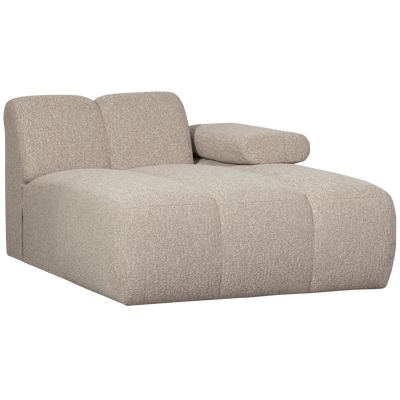WOOOD MOJO Schäslongsoffa Höger Bouclé Beige melange