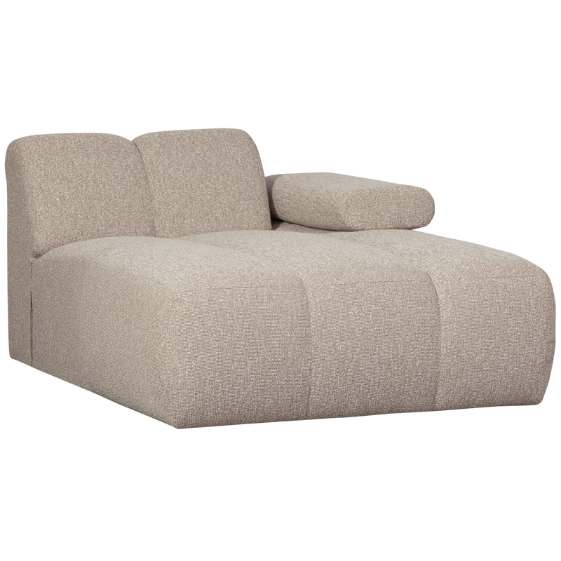 WOOOD MOJO Schäslongsoffa Höger Bouclé Beige melange