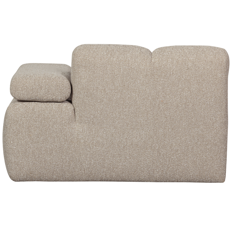WOOOD MOJO Schäslongsoffa Höger Bouclé Beige melange