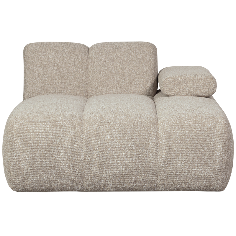 WOOOD MOJO Schäslongsoffa Höger Bouclé Beige melange
