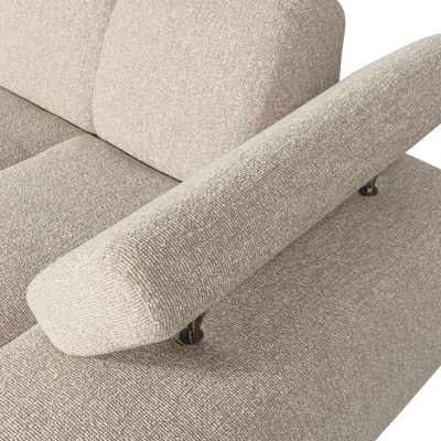 WOOOD MOJO Schäslongsoffa Höger Bouclé Beige melange