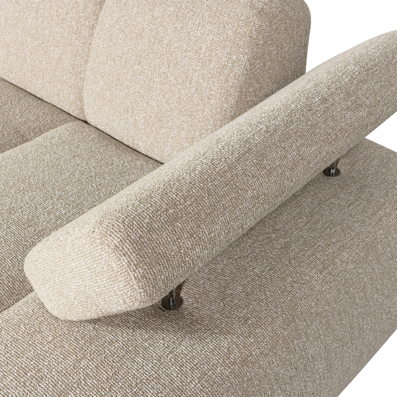 WOOOD MOJO Schäslongsoffa Höger Bouclé Beige melange