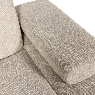 WOOOD MOJO Schäslongsoffa Höger Bouclé Beige melange