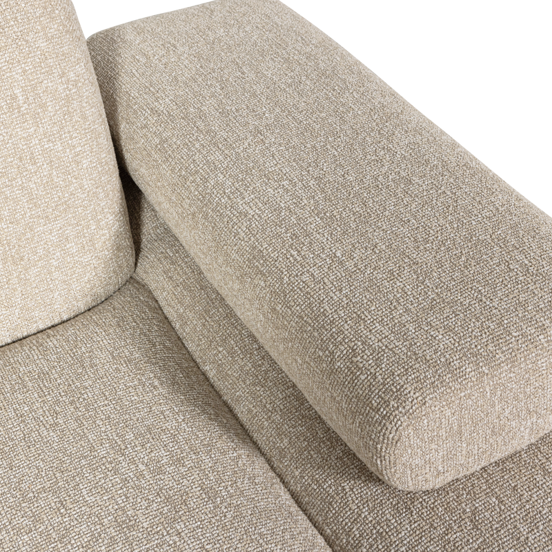 WOOOD MOJO Schäslongsoffa Höger Bouclé Beige melange