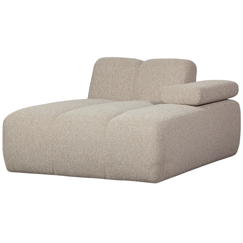 WOOOD MOJO Schäslongsoffa Höger Bouclé Beige melange