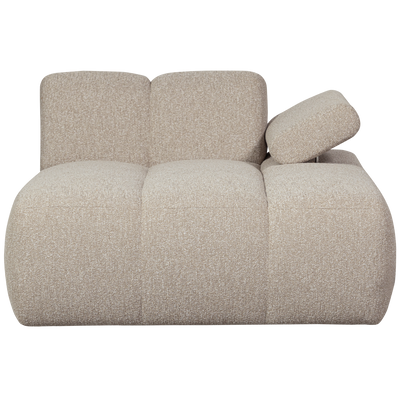 WOOOD MOJO Schäslongsoffa Höger Bouclé Beige melange