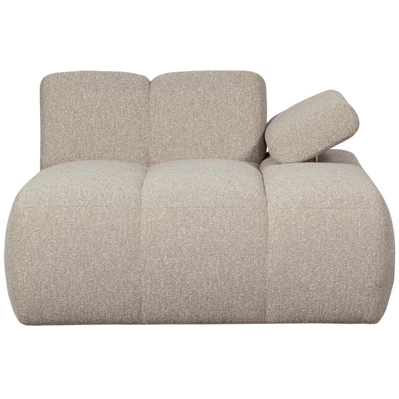 WOOOD MOJO Schäslongsoffa Höger Bouclé Beige melange