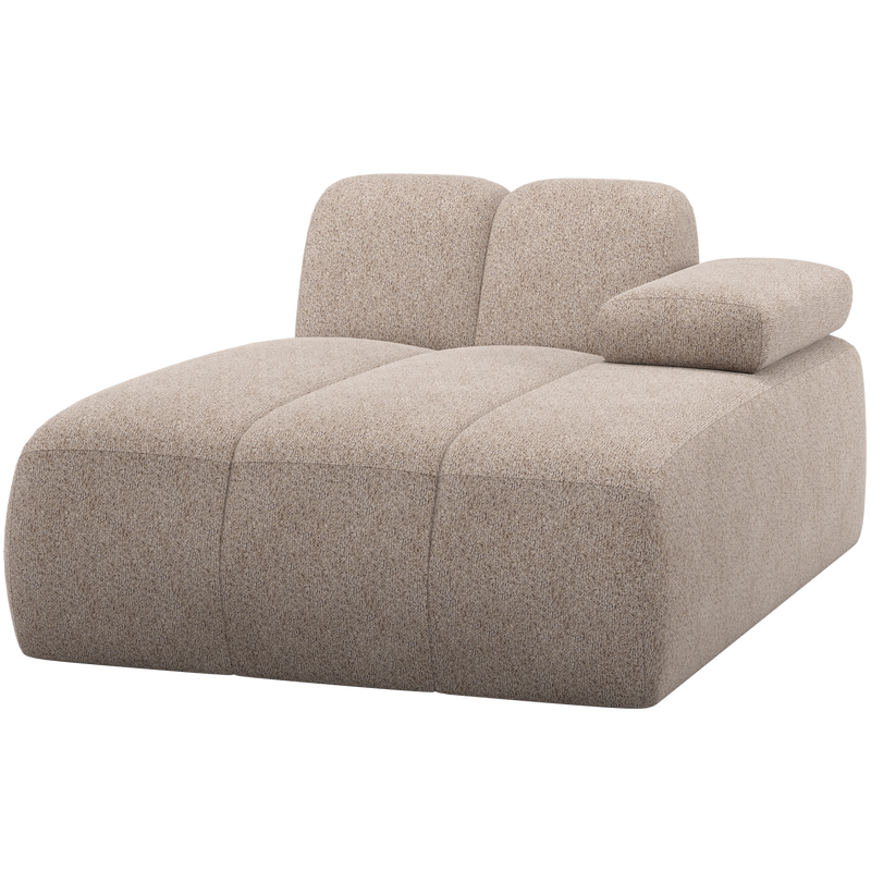 WOOOD MOJO Schäslongsoffa Höger Ullig Mörk Sand