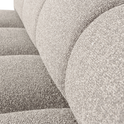 WOOOD MOJO Matbänk 164 cm med Ryggstöd Bouclé Beige melange