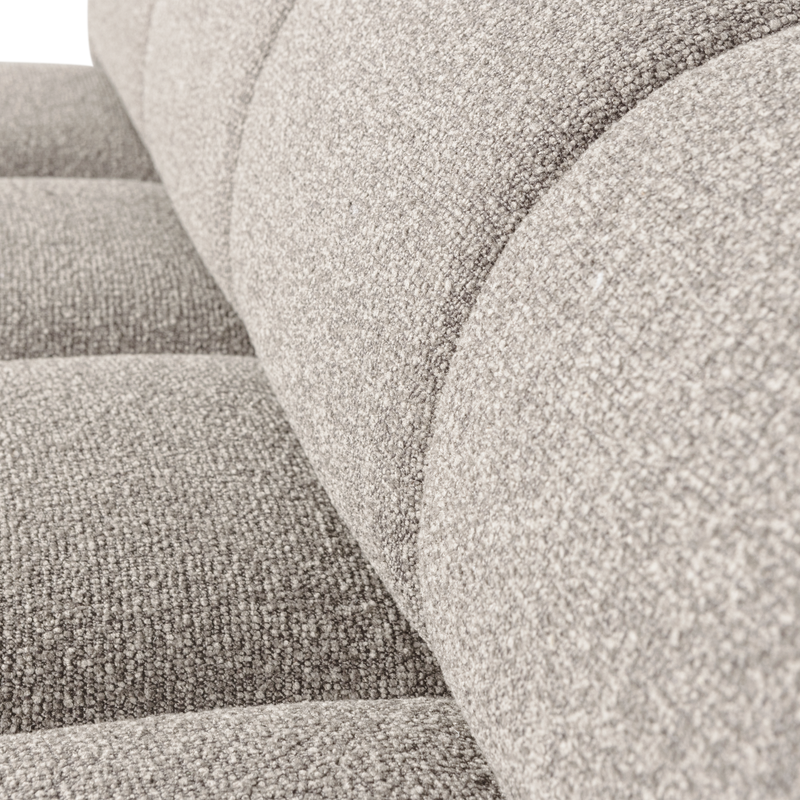 WOOOD MOJO Matbänk 164 cm med Ryggstöd Bouclé Beige melange