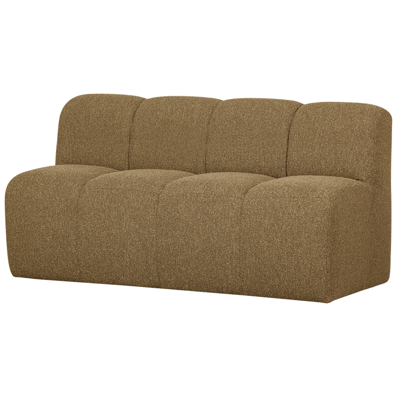 WOOOD MOJO Matbänk 164cm Ryggstöd BOUCLE Gul/Brun melange