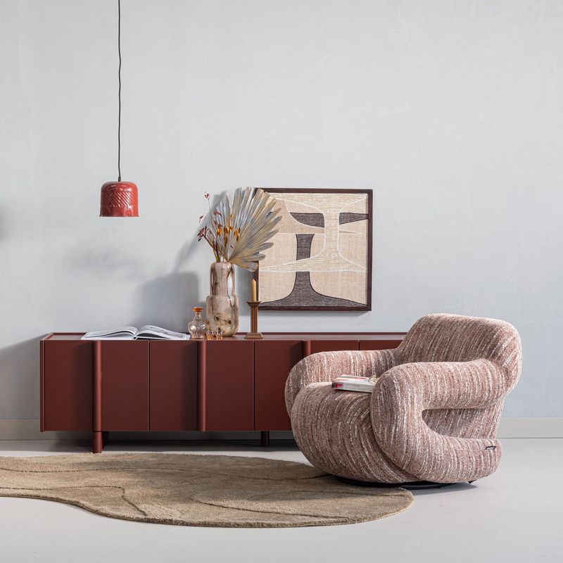 WOOOD FOLKE Fåtölj Chenille Gammelrosa melange