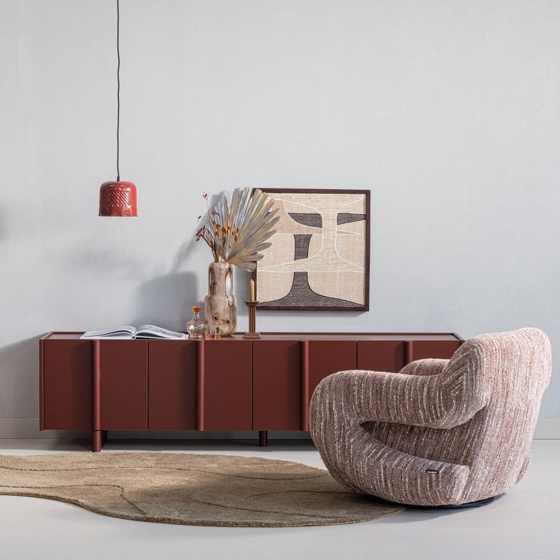 WOOOD FOLKE Fåtölj Chenille Gammelrosa melange