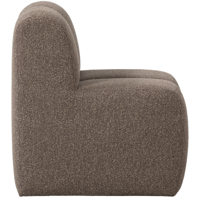 WOOOD Mojo Matbänk 84 cm med Ryggstöd i Bouclé Brun Melange
