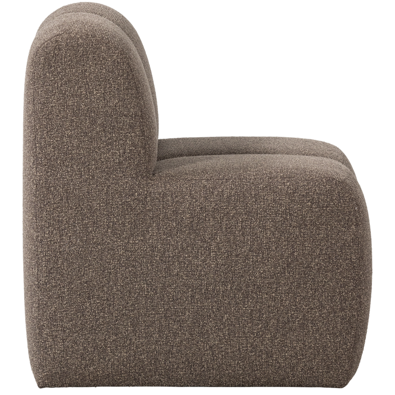 WOOOD Mojo Matbänk 84 cm med Ryggstöd i Bouclé Brun Melange