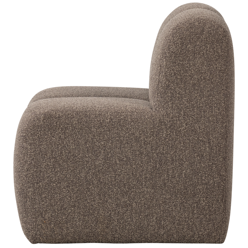 WOOOD Mojo Matbänk 84 cm med Ryggstöd i Bouclé Brun Melange
