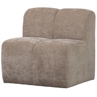 WOOOD Mojo Matbänk 84 cm med Ryggstöd i Ribbat Tyg Mörk Sand