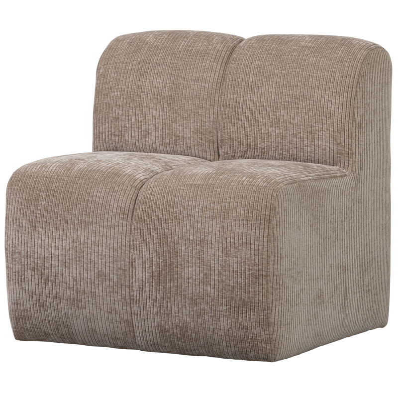 WOOOD Mojo Matbänk 84 cm med Ryggstöd i Ribbat Tyg Mörk Sand