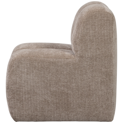 WOOOD Mojo Matbänk 84 cm med Ryggstöd i Ribbat Tyg Mörk Sand