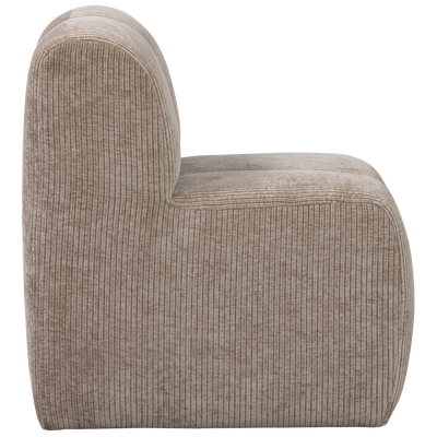 WOOOD Mojo Matbänk 84 cm med Ryggstöd i Ribbat Tyg Mörk Sand