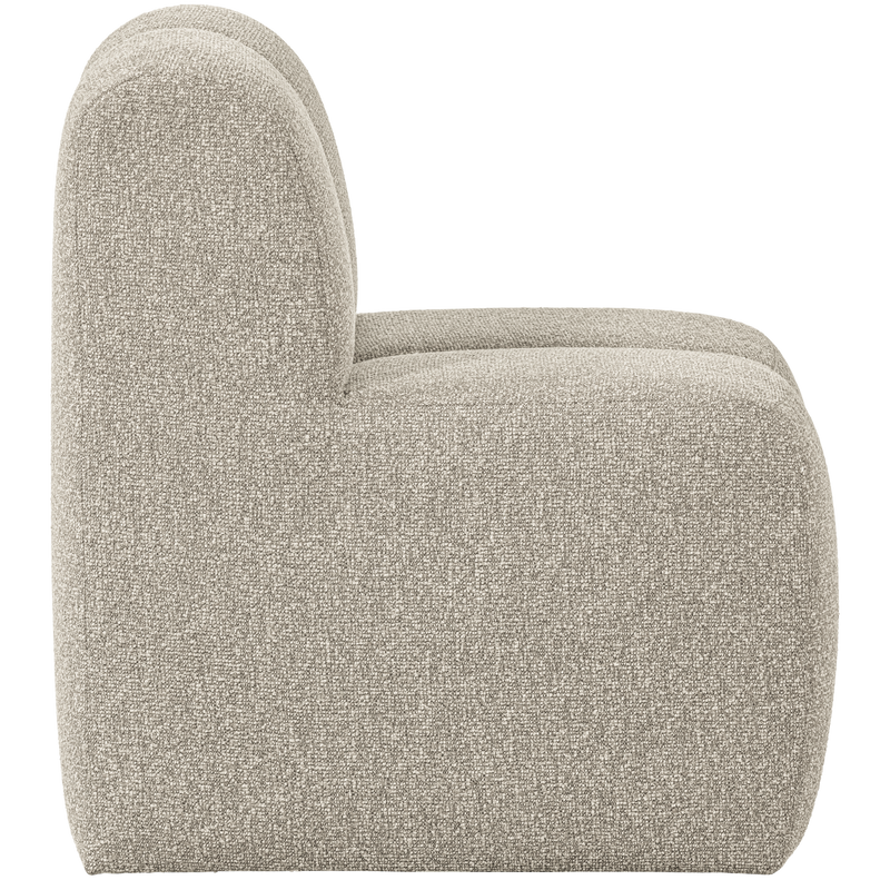 WOOOD Mojo Matbänk 84 cm med Ryggstöd i Bouclé Beige Melange