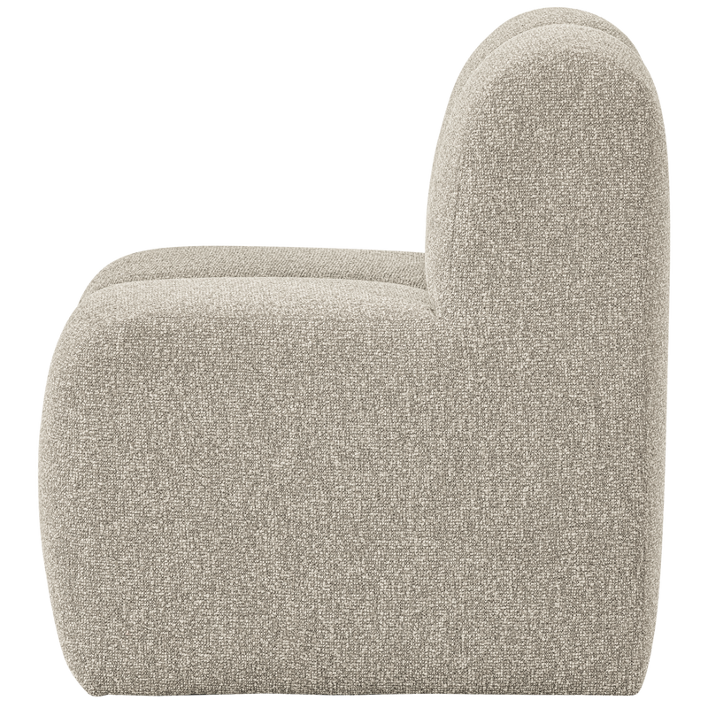 WOOOD Mojo Matbänk 84 cm med Ryggstöd i Bouclé Beige Melange