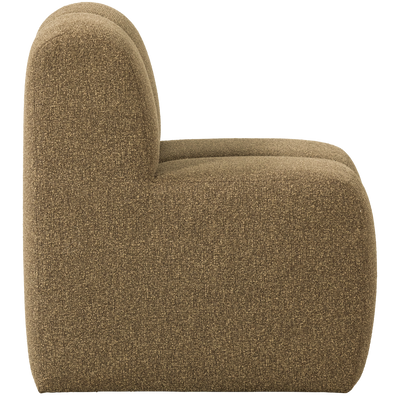WOOOD Mojo Matbänk 84 cm med Ryggstöd i Bouclé Gul/Brun Melange