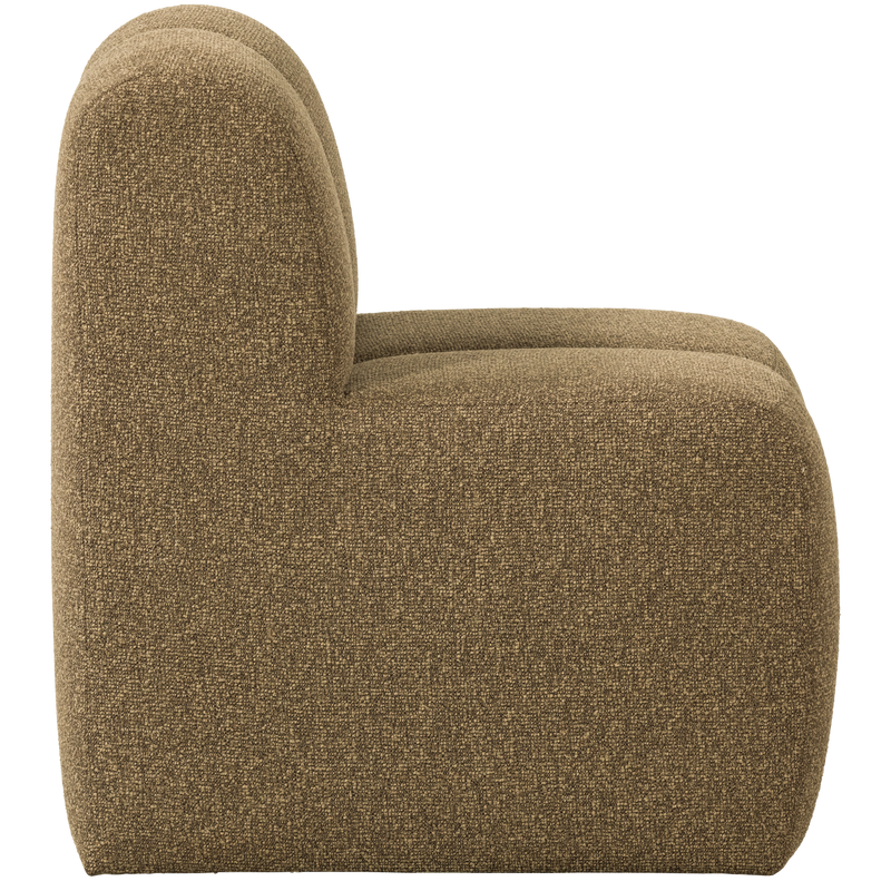 WOOOD Mojo Matbänk 84 cm med Ryggstöd i Bouclé Gul/Brun Melange