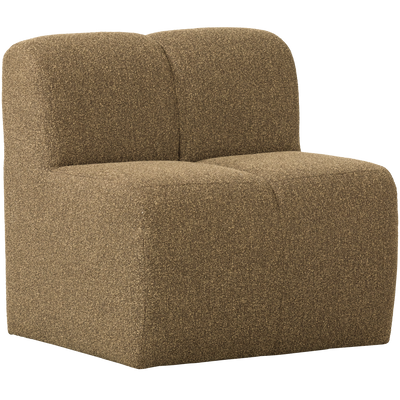 WOOOD Mojo Matbänk 84 cm med Ryggstöd i Bouclé Gul/Brun Melange
