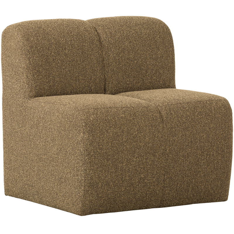 WOOOD Mojo Matbänk 84 cm med Ryggstöd i Bouclé Gul/Brun Melange