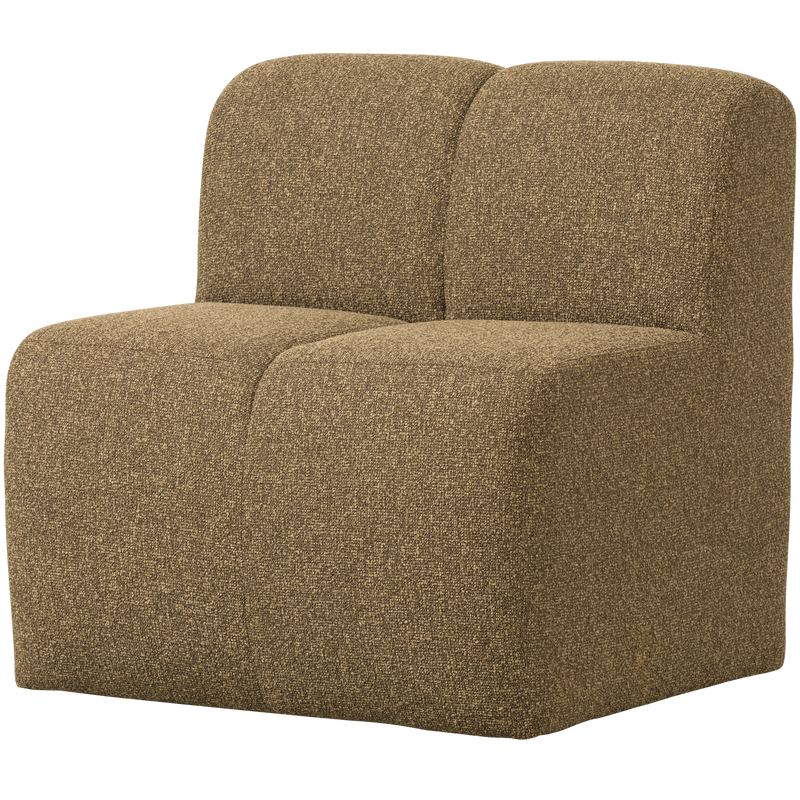 WOOOD Mojo Matbänk 84 cm med Ryggstöd i Bouclé Gul/Brun Melange