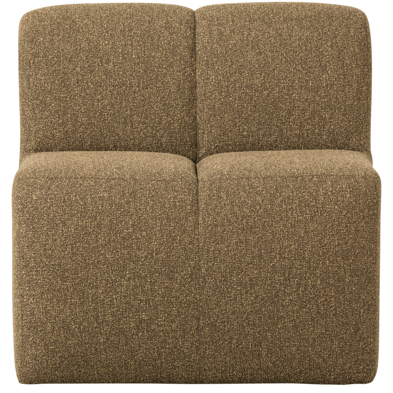 WOOOD Mojo Matbänk 84 cm med Ryggstöd i Bouclé Gul/Brun Melange