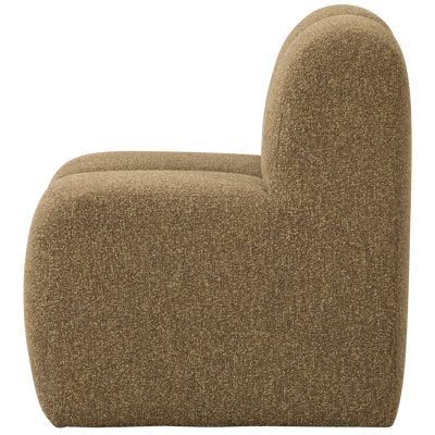WOOOD Mojo Matbänk 84 cm med Ryggstöd i Bouclé Gul/Brun Melange