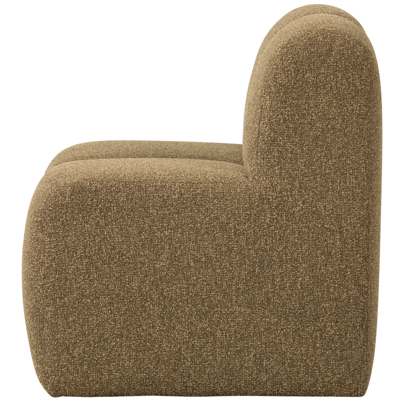 WOOOD Mojo Matbänk 84 cm med Ryggstöd i Bouclé Gul/Brun Melange