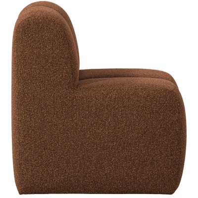 WOOOD Mojo Matbänk 84 cm med Ryggstöd i Bouclé Rostbrun Melange