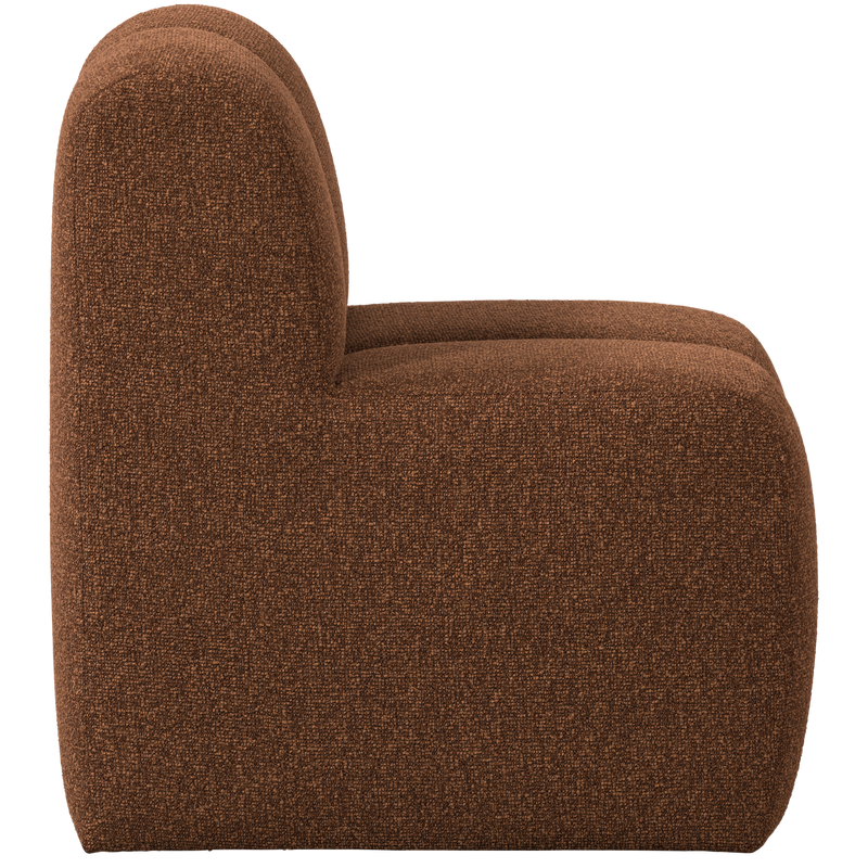WOOOD Mojo Matbänk 84 cm med Ryggstöd i Bouclé Rostbrun Melange
