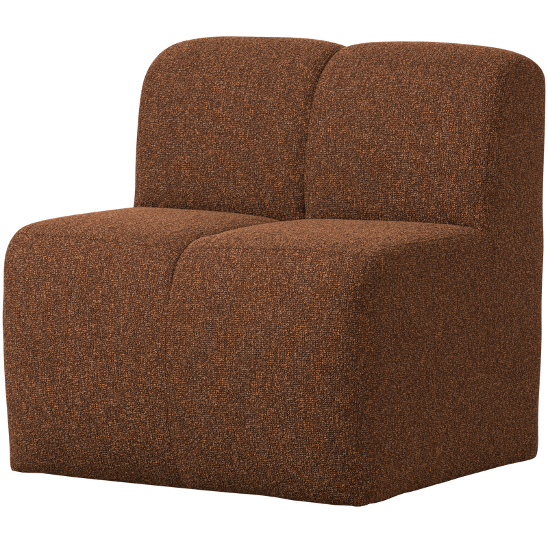 WOOOD Mojo Matbänk 84 cm med Ryggstöd i Bouclé Rostbrun Melange