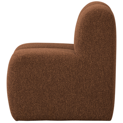 WOOOD Mojo Matbänk 84 cm med Ryggstöd i Bouclé Rostbrun Melange