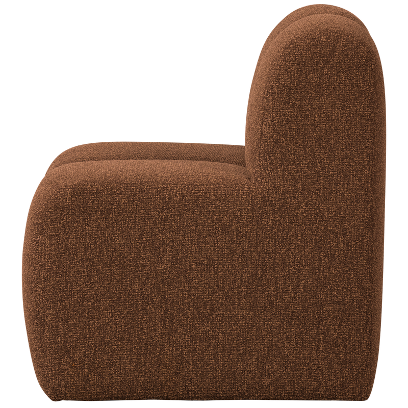 WOOOD Mojo Matbänk 84 cm med Ryggstöd i Bouclé Rostbrun Melange