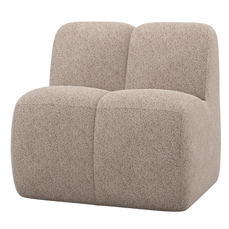WOOOD Mojo Matbänk 84 cm med Ryggstöd i Woolly Tyg Mörk Sand