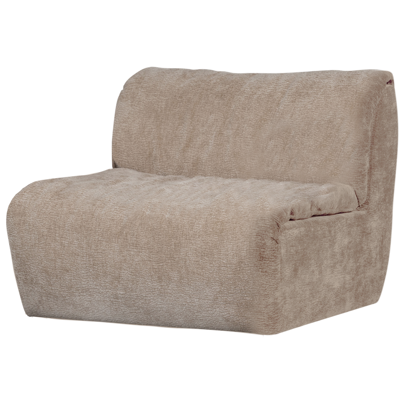 WOOOD BAGGY Soffmodul 1-sits 3D-chenille Sand