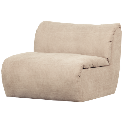 WOOOD BAGGY Soffmodul 1-sits Vävd Chenille Sand