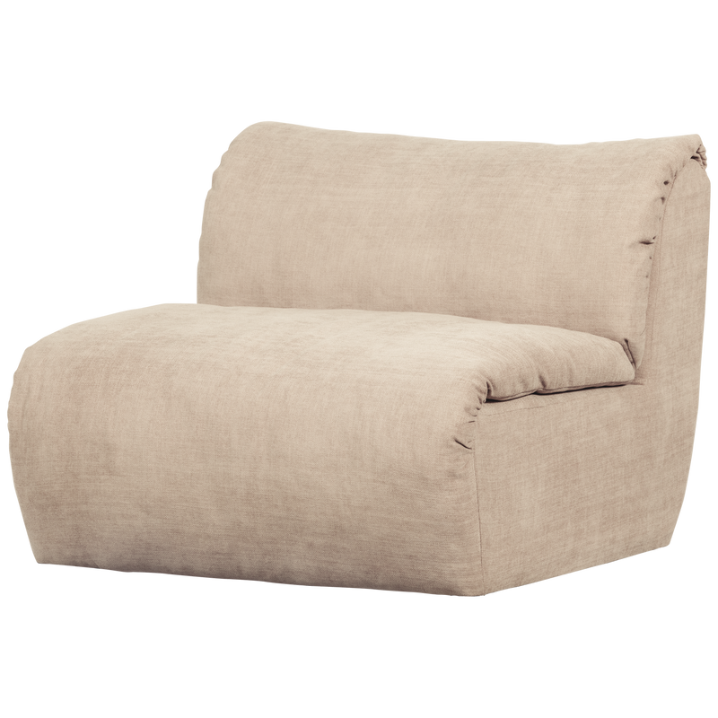 WOOOD BAGGY Soffmodul 1-sits Vävd Chenille Sand