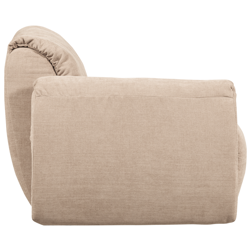 WOOOD BAGGY Soffmodul 1-sits med Arm Vänster Vävd Chenille Sand