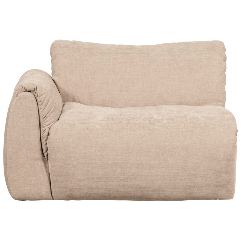 WOOOD BAGGY Soffmodul 1-sits med Arm Vänster Vävd Chenille Sand