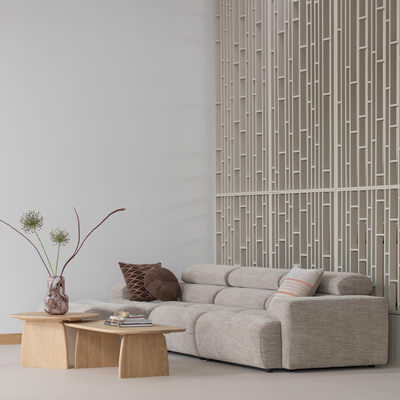 WOOOD NOVI Schäslongsoffa Vänster Naturmelange