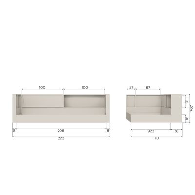 WOOOD CARTER Säng i Furu Vit 90x200cm