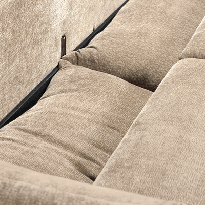 WOOOD JONNE 3-sits Bäddsoffa Chenille Natur